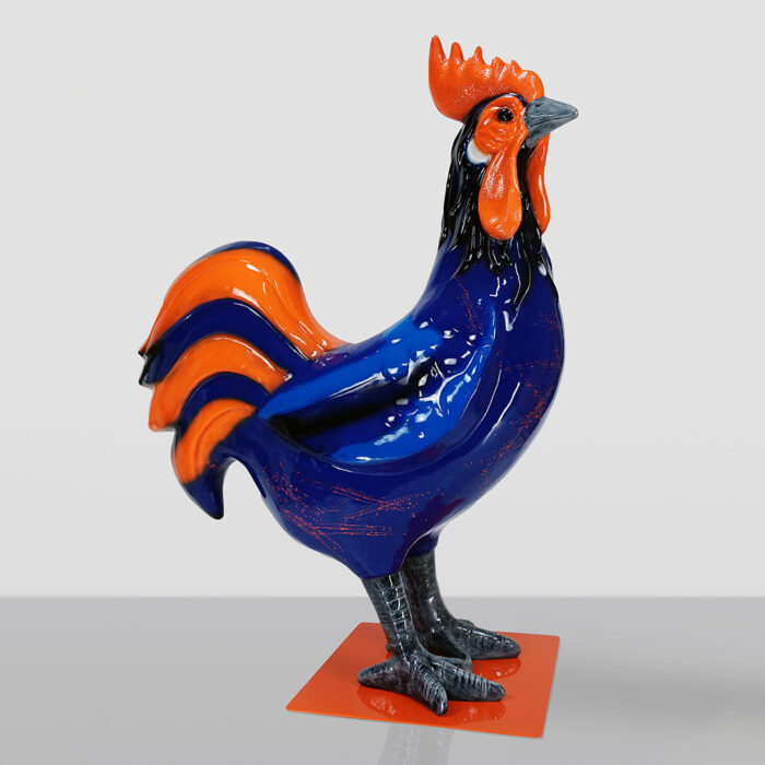 Grande Figurine du Coq Bleu