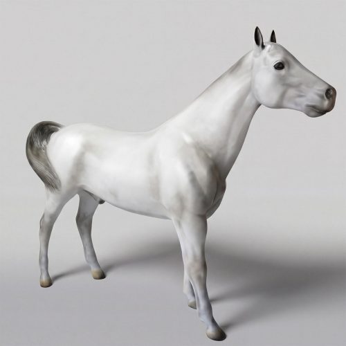 Sculpture de cheval grandeur nature - Version claire