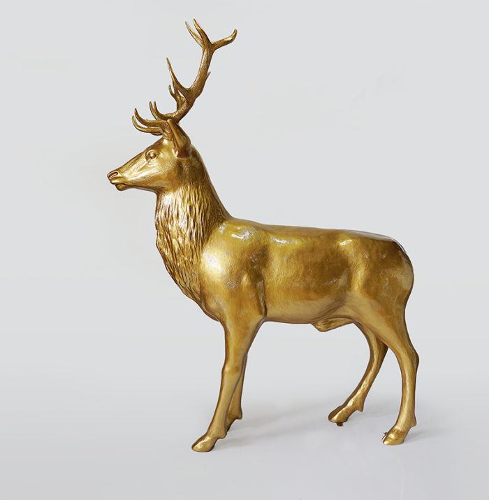 Figura dekoracyjna 3D - Jeleń Duży Złoty