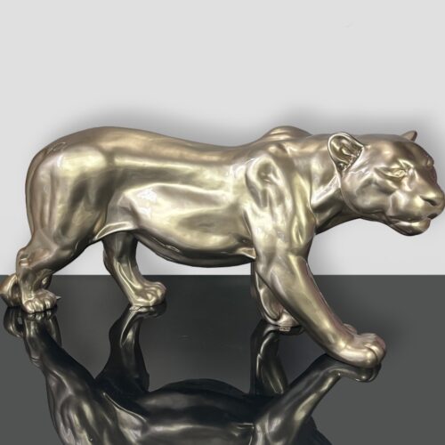 Figura 3D Złota Pantera - Metaliczne Złoto