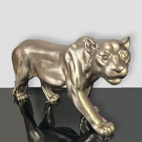 Figura 3D Złota Pantera - Metaliczne Złoto