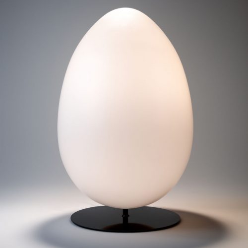 Figure Décorative Œuf de Pâques Blanc XXL - Base Ronde