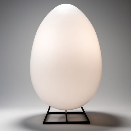 Figure Décorative Œuf de Pâques Blanc XXL – Base Carrée