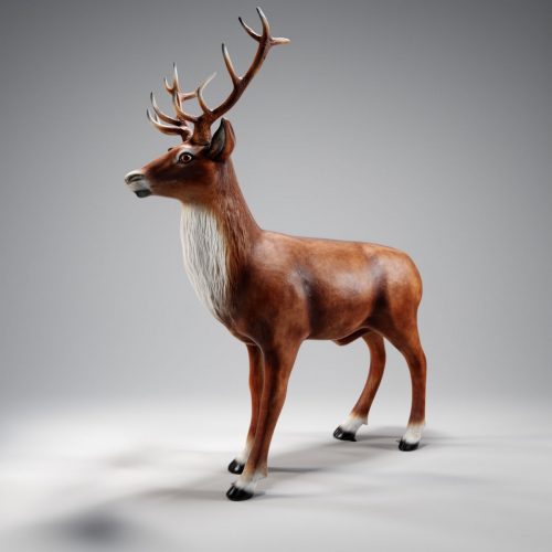 Figurine décorative 3D - Grand Cerf aux tons naturels