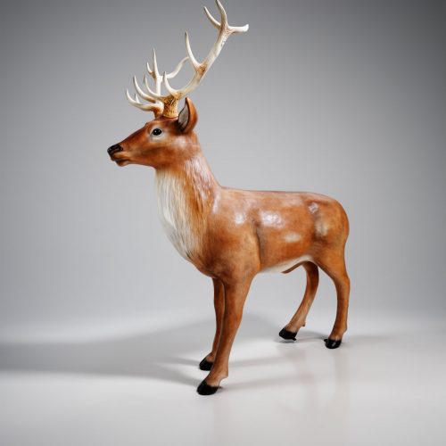 Figurine décorative 3D - Grand Cerf aux tons naturels