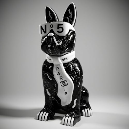 Figure moyenne de Bulldog avec Cravate et Lunettes - No.5