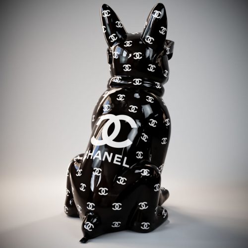 Petite Figurine Bulldog avec Cravate et Lunettes – Logo