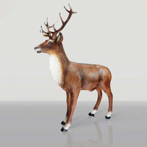 Figurine décorative 3D - Grand Cerf aux tons naturels