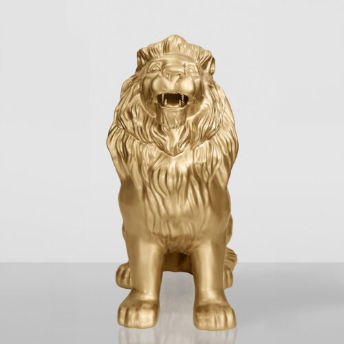 Figurine Décorative Lion Assis - Doré