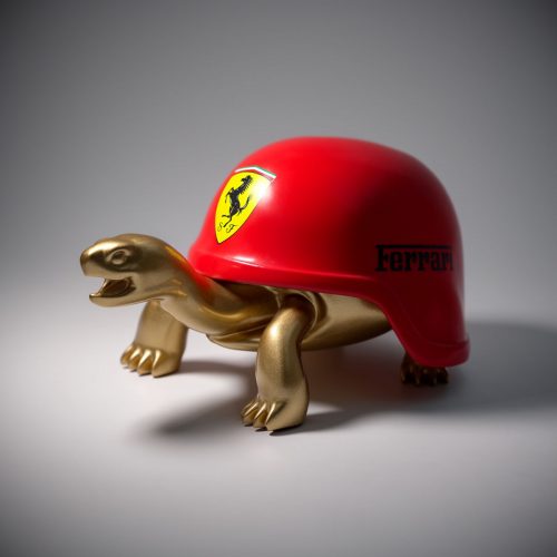 Żółw w kasku - ferrari