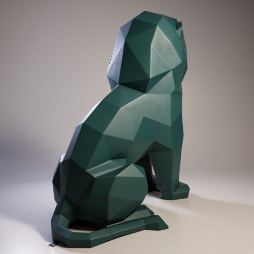 Figure Monochrome Lion Géométrique