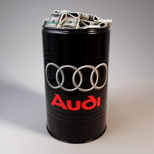 Petit baril avec dollars – Audi