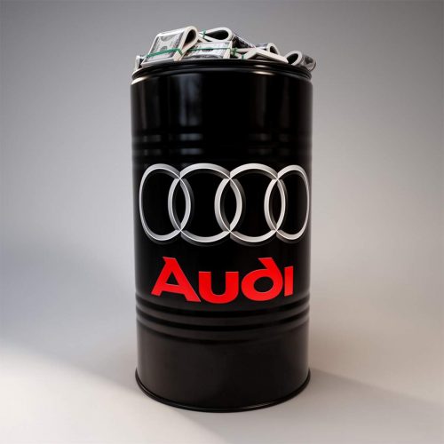 Petit baril avec dollars – Audi