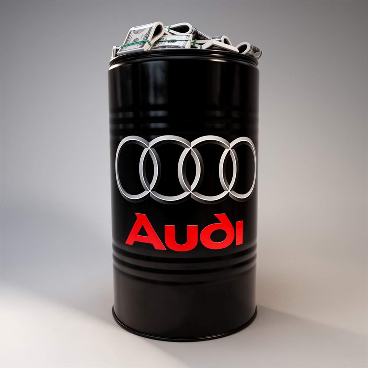 Petit baril avec dollars – Audi – Image 2