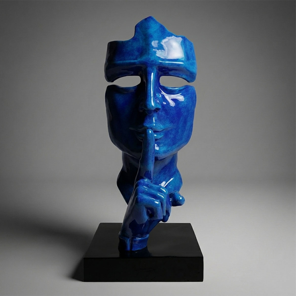Large Mask on Stand – Blue Patina