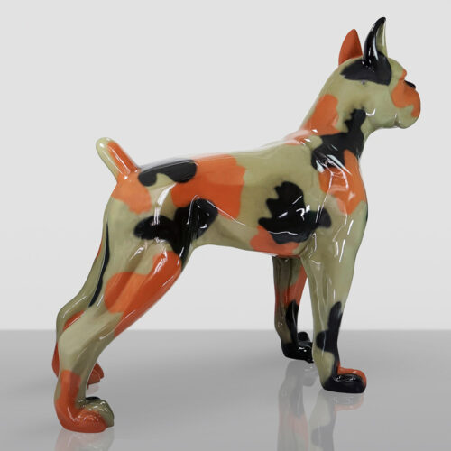 Grande Figurine Chien Boxer - Camouflage