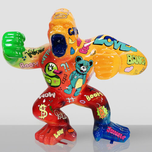 Grande Figurine de Gorilla Boxeur - Pop Art