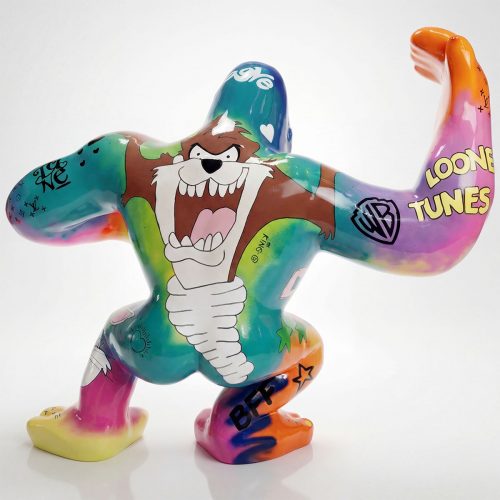 figure Taz Looney Tunes en fibre de verre, sculpture colorée et pop art multicolore pour déco ou pub