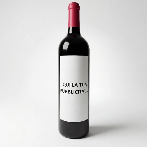 figure bouteille de vin en fibre de verre style réaliste noire avec capsule rouge étiquette blanche usage publicité décoration événement