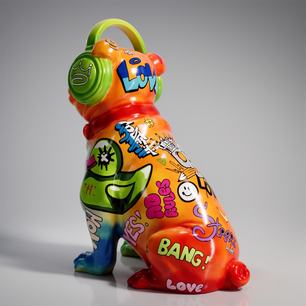 Bouledogue avec Casque - Pop Art – Image 3