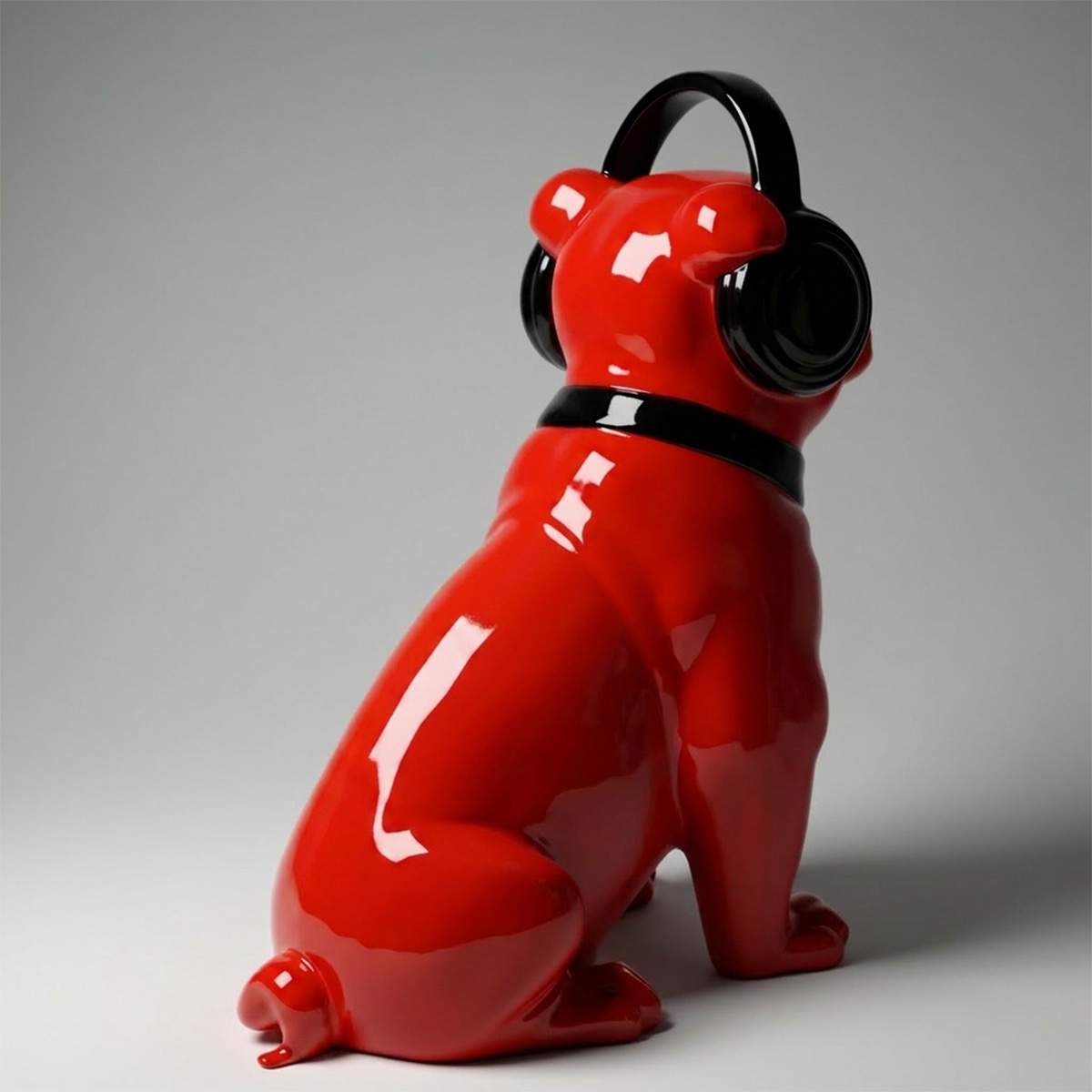 Chien Bulldog avec Casque - Rouge – Image 3