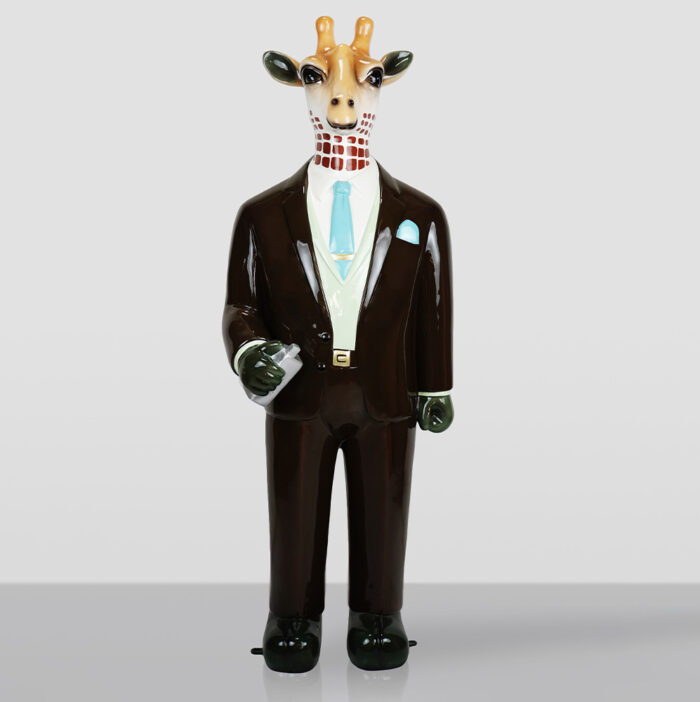 Figurine Décorative Girafe Debout en Costume