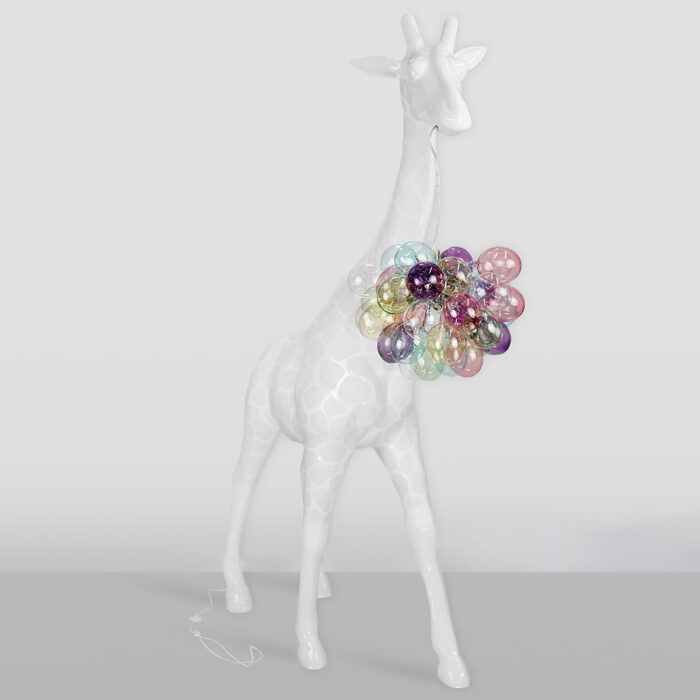 Grande Lampe Girafe 230cm – Version Blanche avec Taches – Image 2
