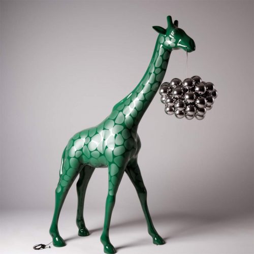 Large Giraffe 230cm Lamp – Green Version with Spots
