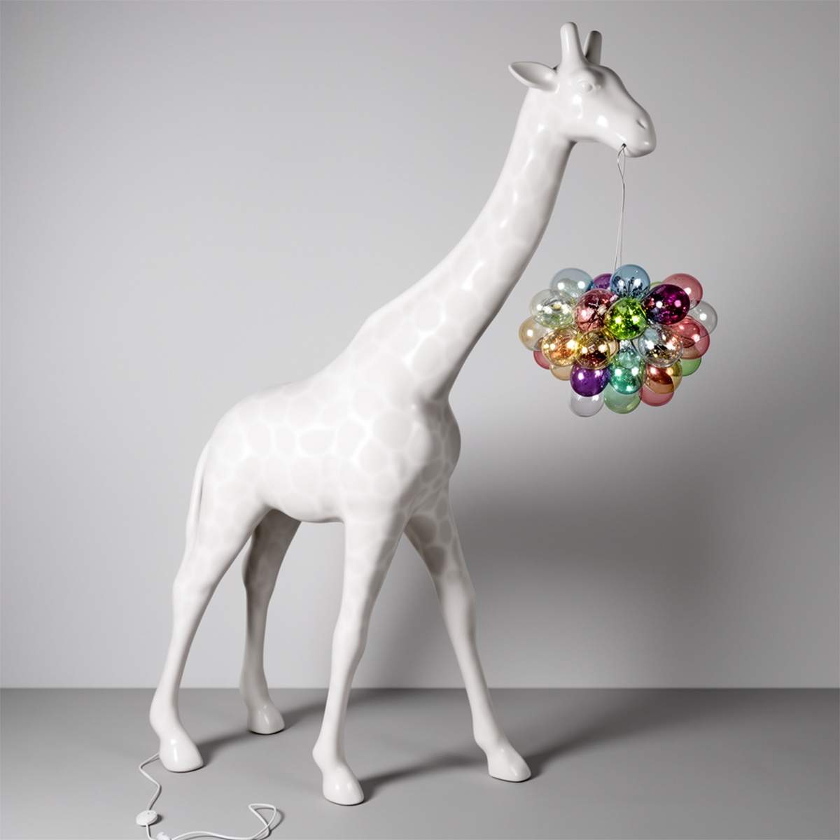 Grande Lampe Girafe 230cm – Version Blanche avec Taches – Image 2