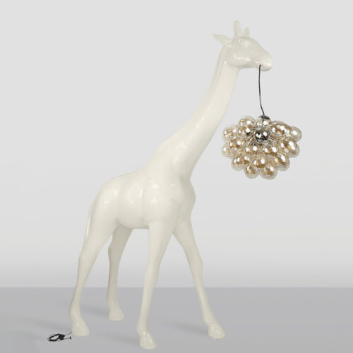 Grande Girafe 230cm Lampe – Version Beige avec Taches