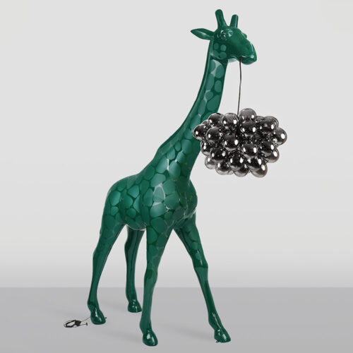 Grande Girafe 230cm Lampe – Version Verte avec Taches