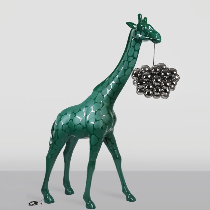 Grande Girafe 230cm Lampe – Version Verte avec Taches – Image 2