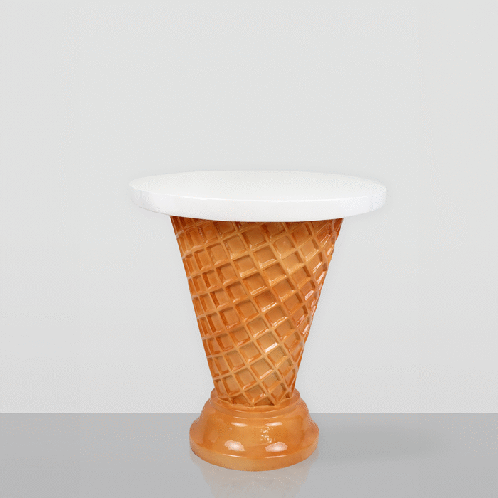 Table cornet gaufré pour glacier