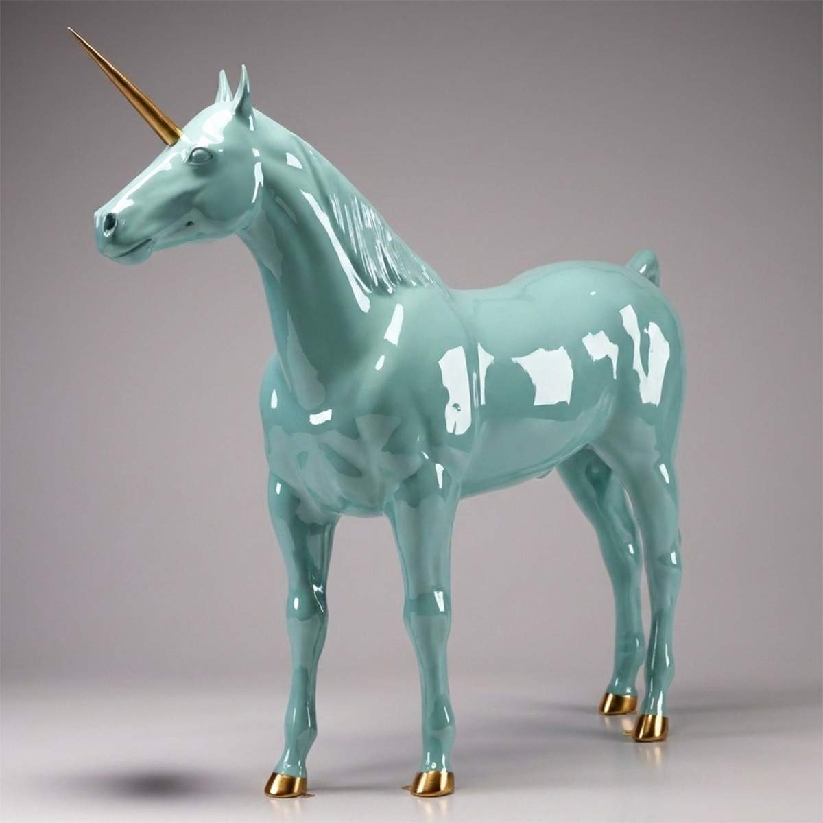 Grande Figure Décorative Licorne Couleur Unie – Image 4