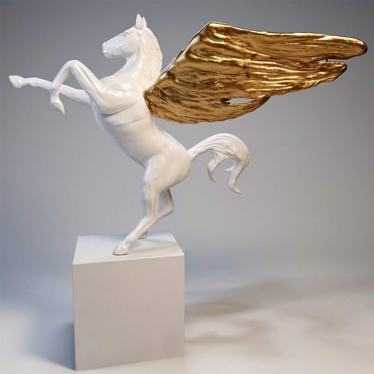 Grande Figure Décorative Pégase Sur Socle – Image 3