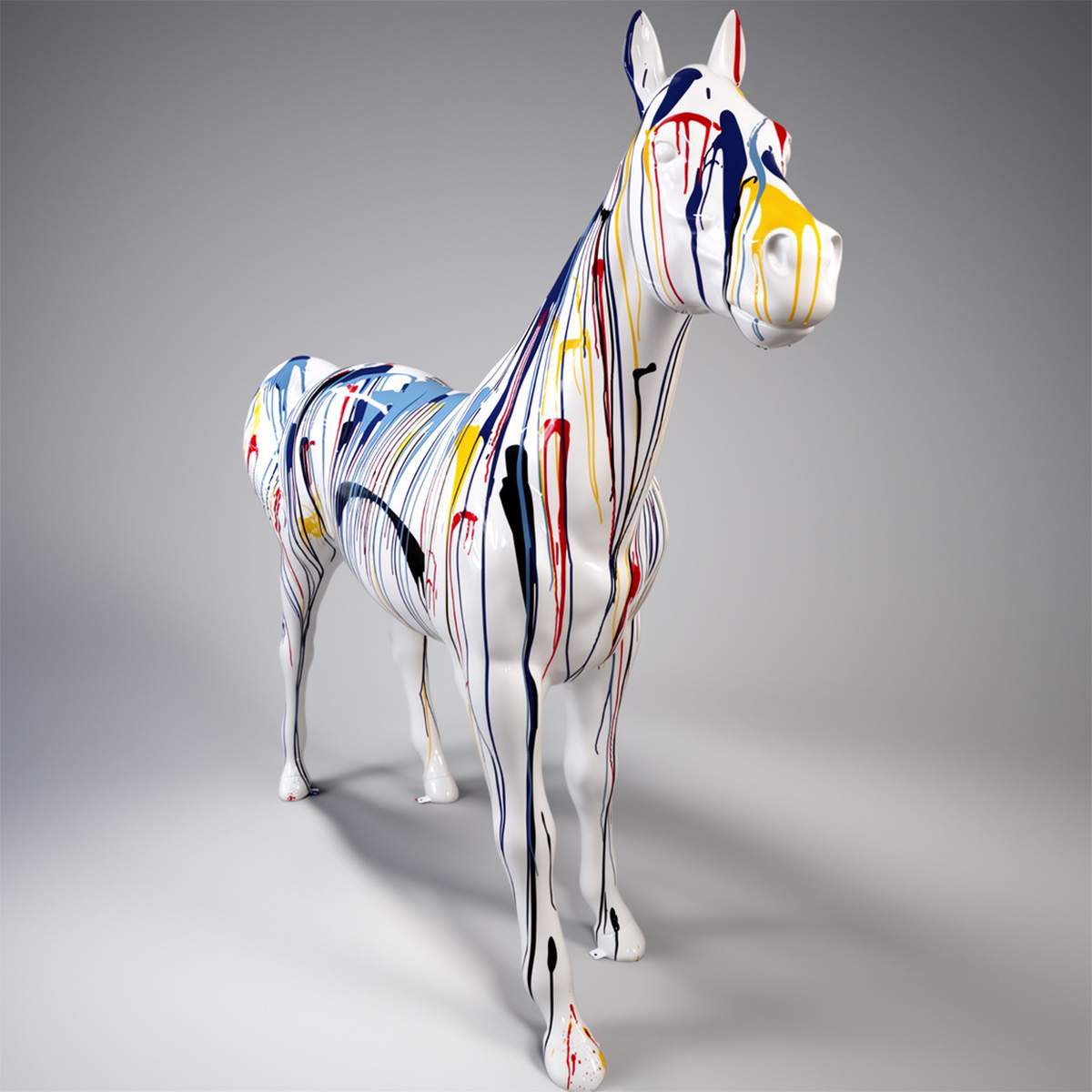 Statue Colorée de Cheval Grandeur Nature – Image 4