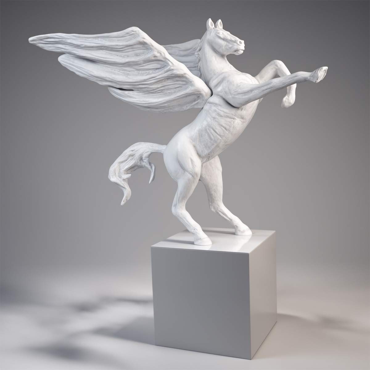 Grande Figure Décorative Pégase Sur Socle – Image 5