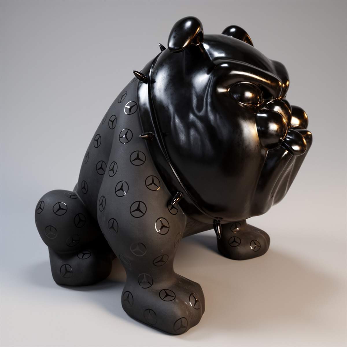 Chien bouledogue Avella 55 cm - logo Mercedes – Image 3