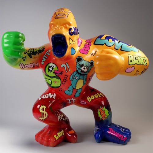 Grande Figurine de Gorilla Boxeur - Pop Art