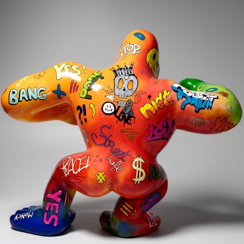 Grande Figurine de Gorilla Boxeur - Pop Art