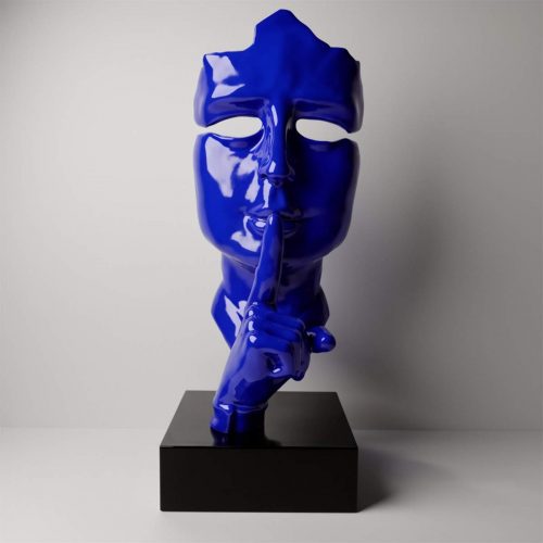 Grande Masque sur Socle – Bleu