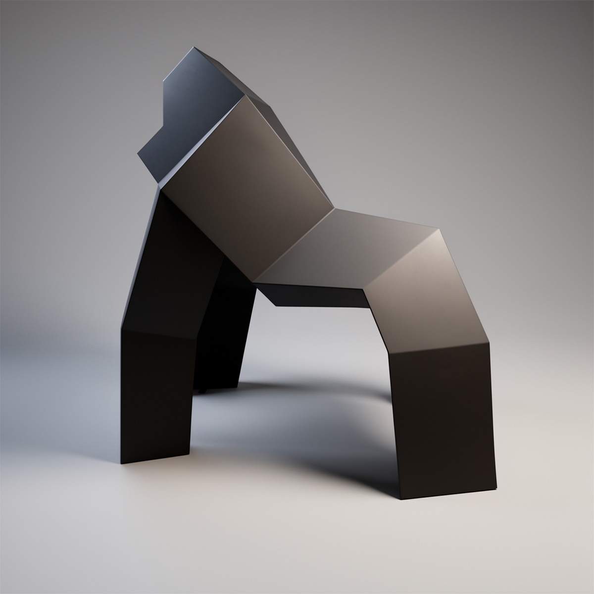 Grande Figure Low Poly Gorille Origami – Image 4