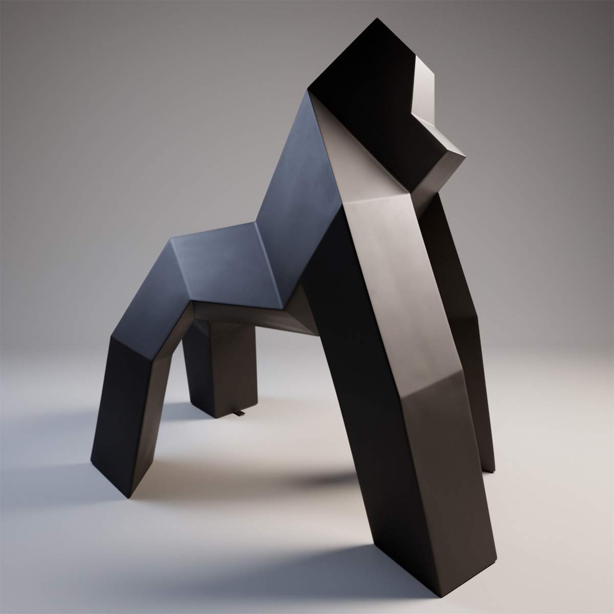 Grande Figure Low Poly Gorille Origami – Image 3