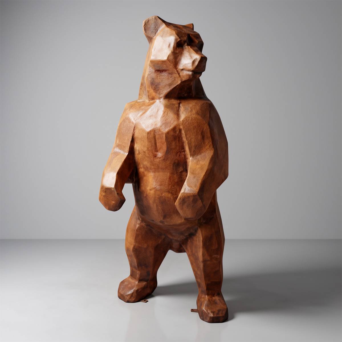 Grande Figurine d’Ours Carré – Effet Rouille – Image 3