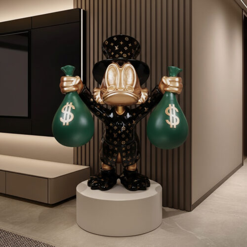 Figurine Décorative – Petit Picsou avec des Sacs d’Argent