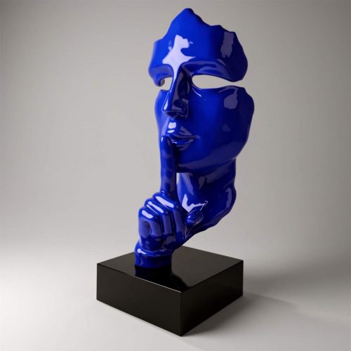 Grande Masque sur Socle – Bleu