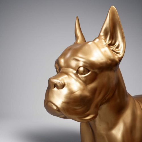 Figurine décorative de chien Boxer de taille moyenne - version monochrome