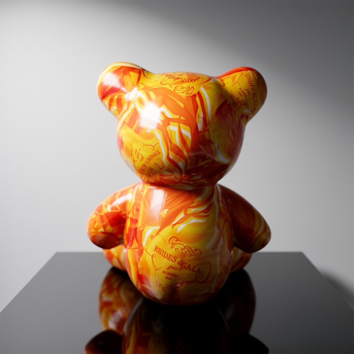 Petit Ourson Assis - Orange H – Image 2