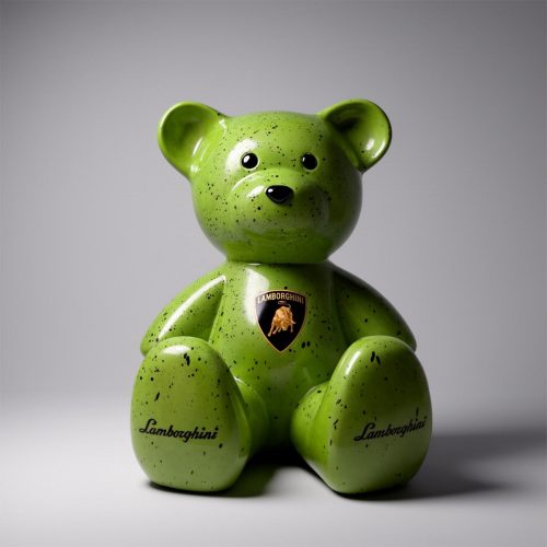 Petit ours assis avec logo