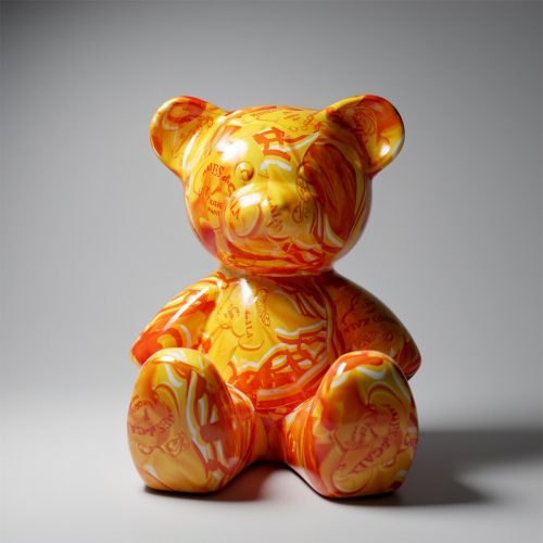 Petit Ourson Assis - Orange H